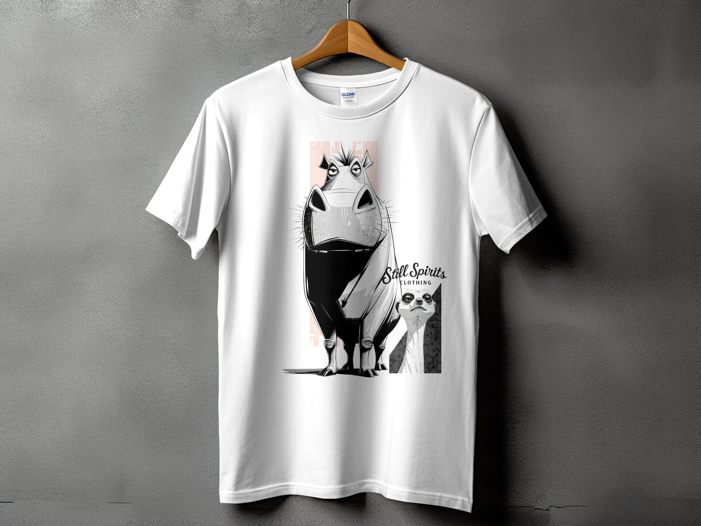 RMA APPAREL Warthog Meerkat Wildlife Unisex T-Shirt Sizes 5XL - Still Spirits White T-Shirt - RMA APPAREL - Roclla Media Apparel Store