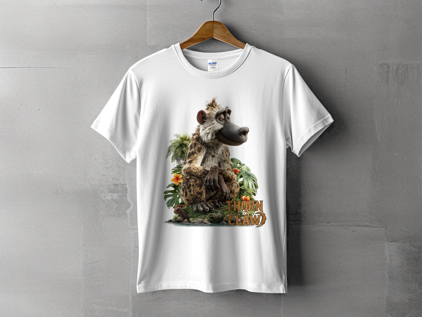 RMA APPAREL Wildlife Baboon Graphic Unisex T-Shirt Sizes S - 5XL T-Shirt - Thorn & Claw White T-Shirts - RMA APPAREL - Roclla Media Apparel Store