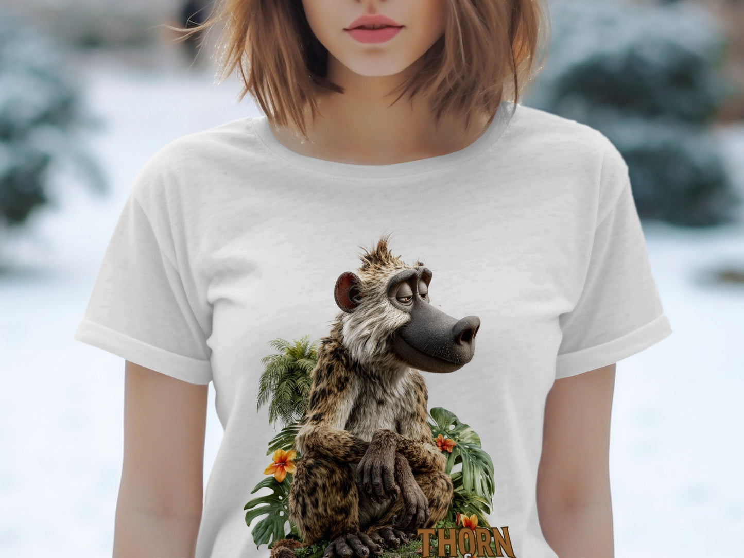 RMA APPAREL Wildlife Baboon Graphic Unisex T-Shirt Sizes S - 5XL T-Shirt - Thorn & Claw White T-Shirts - RMA APPAREL - Roclla Media Apparel Store