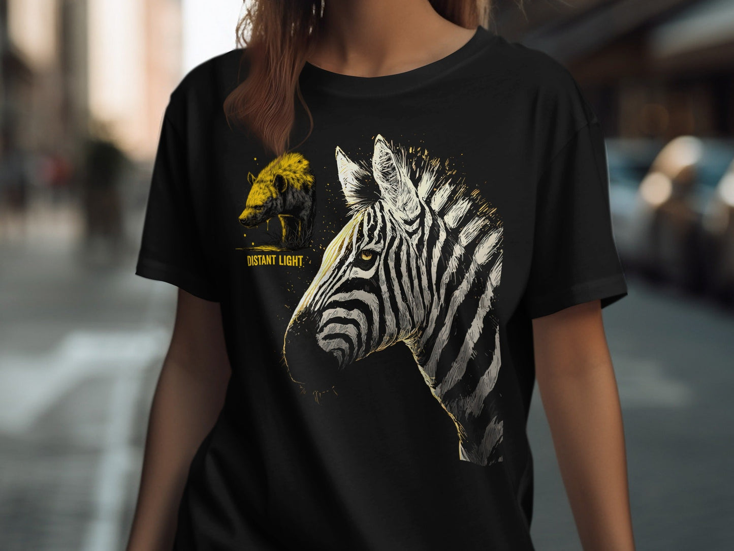 RMA APPAREL Zebra illustration Mammal Art Unisex Sizes T-Shirt - Distant Light White T-Shirts - RMA APPAREL - Roclla Media Apparel Store