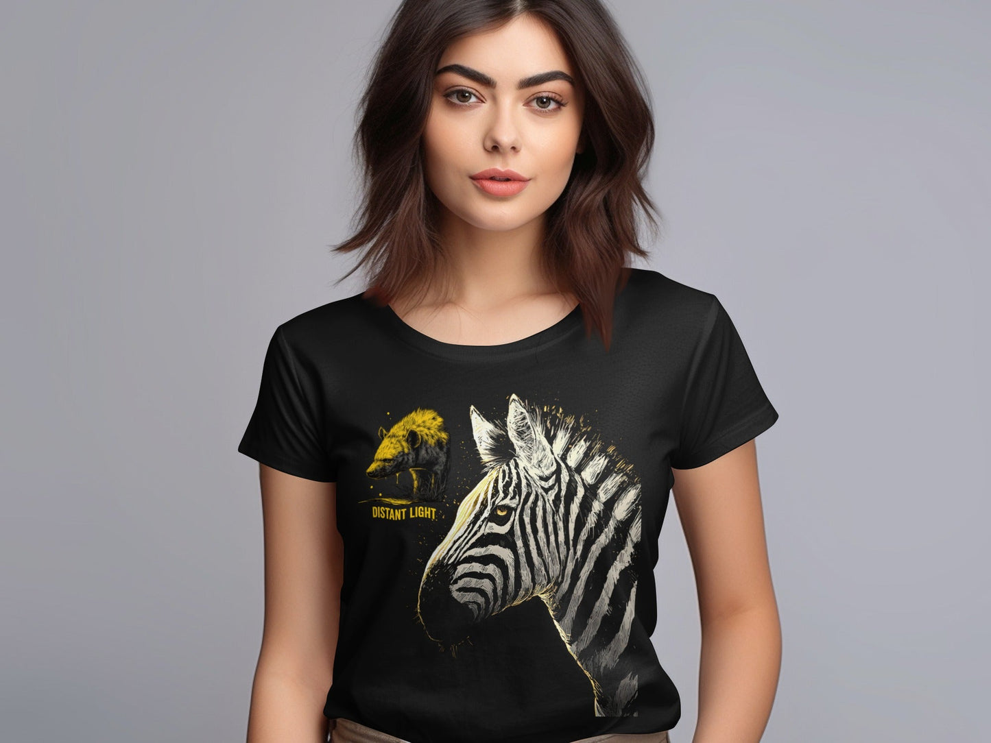RMA APPAREL Zebra illustration Mammal Art Unisex Sizes T-Shirt - Distant Light White T-Shirts - RMA APPAREL - Roclla Media Apparel Store