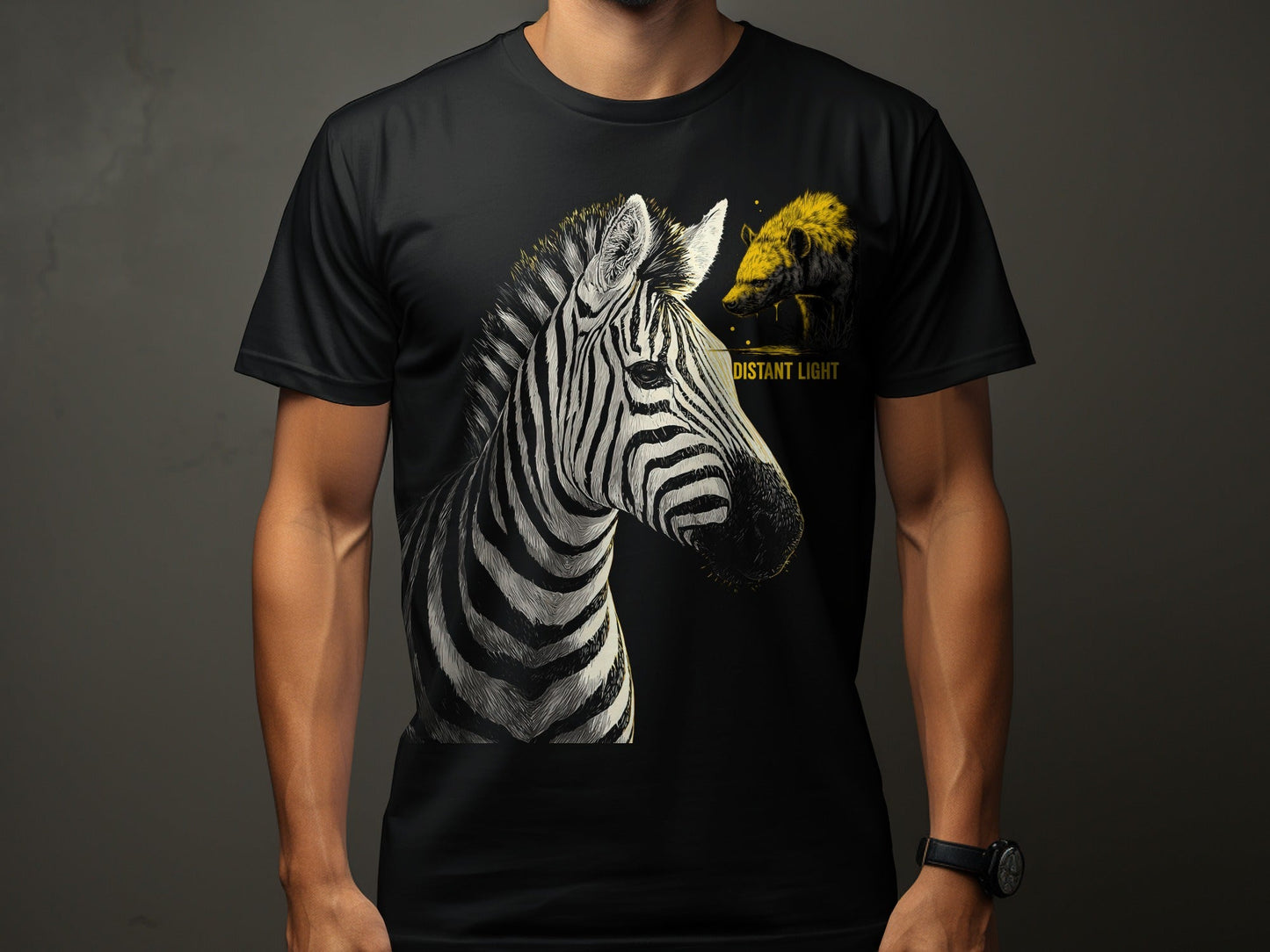 RMA APPAREL Zebra illustration Mammal Art Unisex T-Shirt Sizes S - 5XL - Distant Light White T-Shirts - RMA APPAREL - Roclla Media Apparel Store