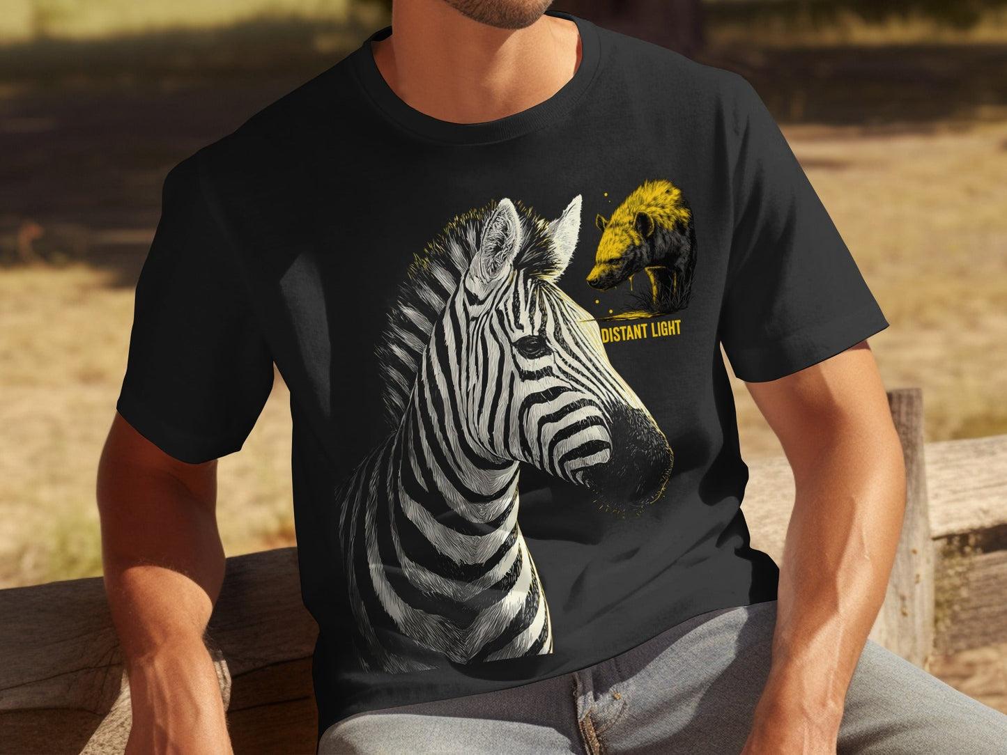 RMA APPAREL Zebra illustration Mammal Art Unisex T-Shirt Sizes S - 5XL - Distant Light White T-Shirts - RMA APPAREL - Roclla Media Apparel Store