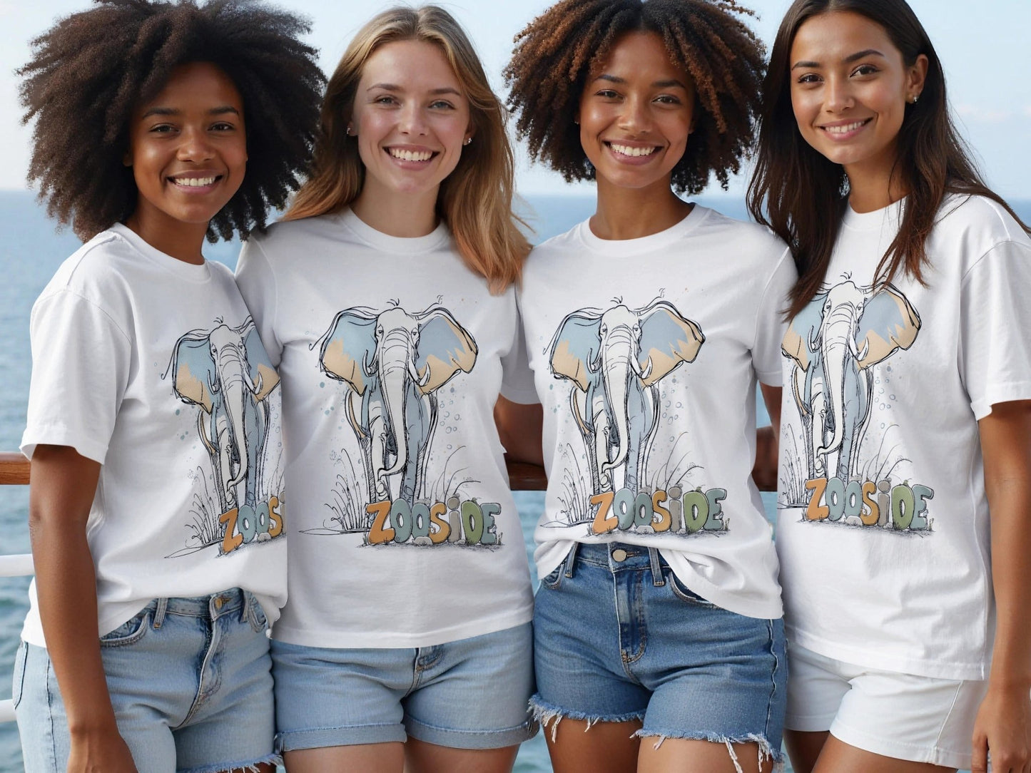 RMA APPAREL Zooside Elephant Design Mens Unisex T-Shirt 🐘Sizes T-Shirt - Zooside White T-Shirts - RMA APPAREL - Roclla Media Apparel Store