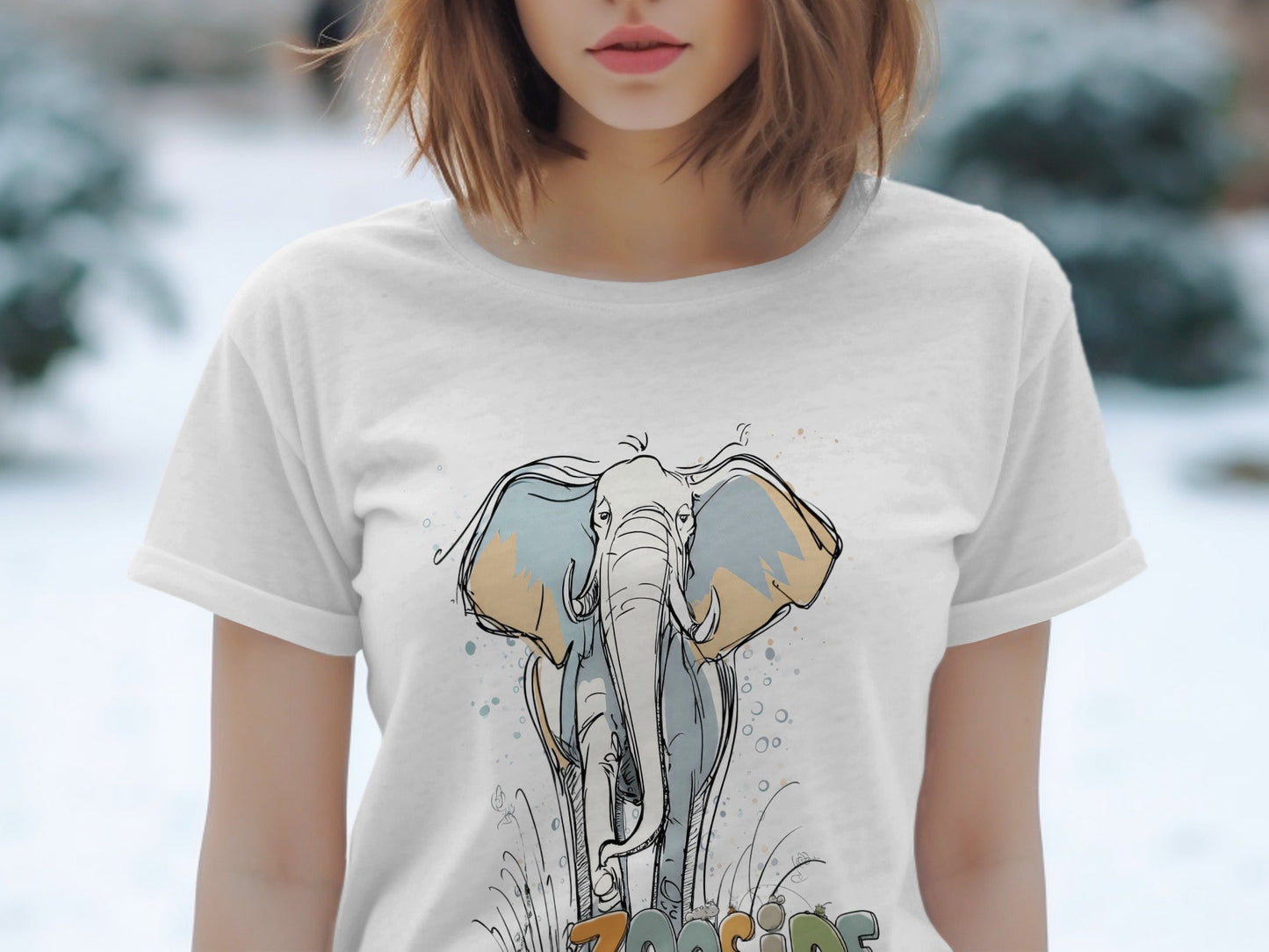 RMA APPAREL Zooside Elephant Design Mens Unisex T-Shirt 🐘Sizes T-Shirt - Zooside White T-Shirts - RMA APPAREL - Roclla Media Apparel Store