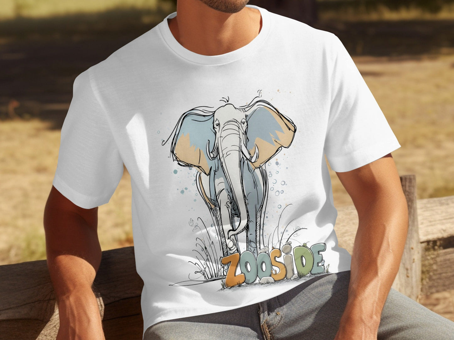 RMA APPAREL Zooside Elephant Design Mens Unisex T-Shirt 🐘Sizes T-Shirt - Zooside White T-Shirts - RMA APPAREL - Roclla Media Apparel Store