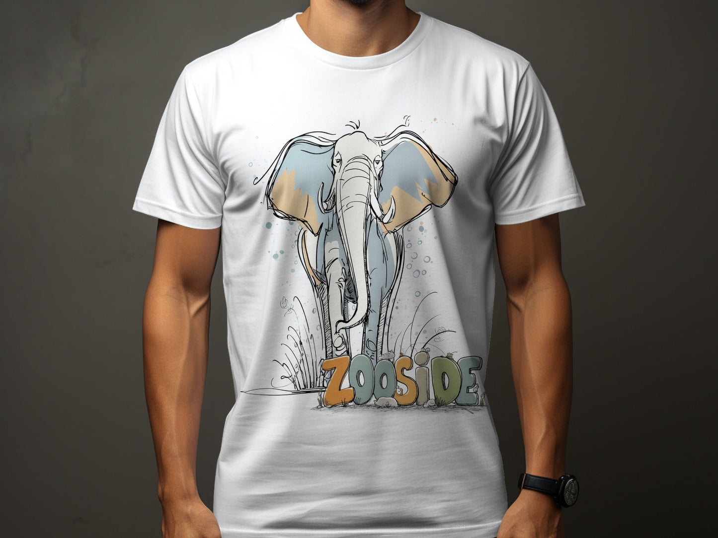 RMA APPAREL Zooside Elephant Design Mens Unisex T-Shirt 🐘Sizes T-Shirt - Zooside White T-Shirts - RMA APPAREL - Roclla Media Apparel Store