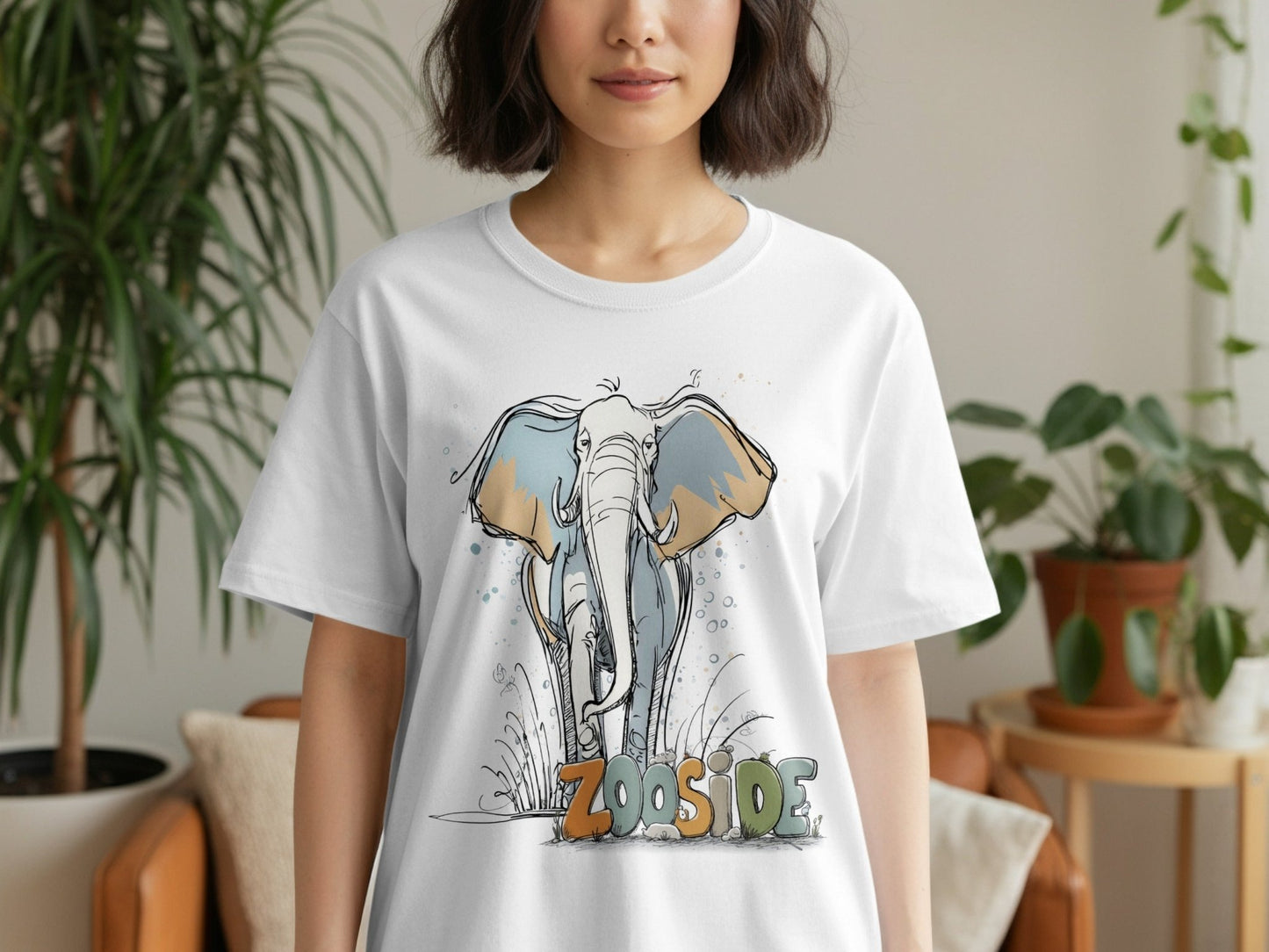 RMA APPAREL Zooside Elephant Design Mens Unisex T-Shirt 🐘Sizes T-Shirt - Zooside White T-Shirts - RMA APPAREL - Roclla Media Apparel Store