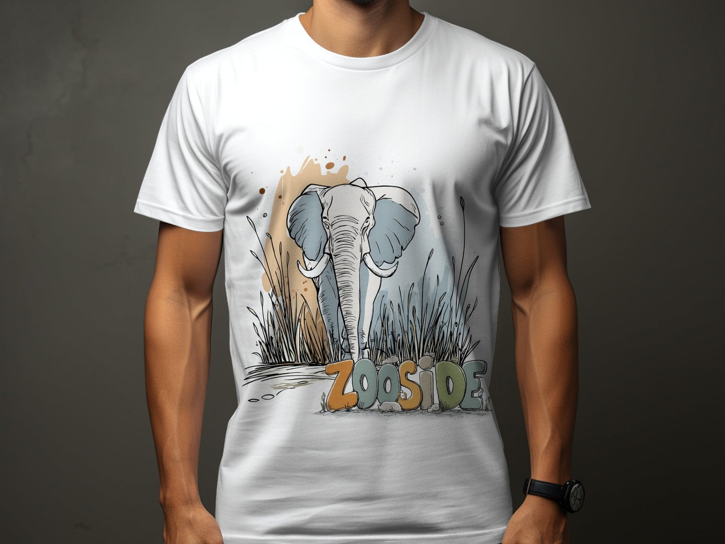RMA APPAREL Zooside Elephant Graphic Wildlife T-Shirt Sizes S - 5XL T-Shirt - Zooside White T-Shirts - RMA APPAREL - Roclla Media Apparel Store