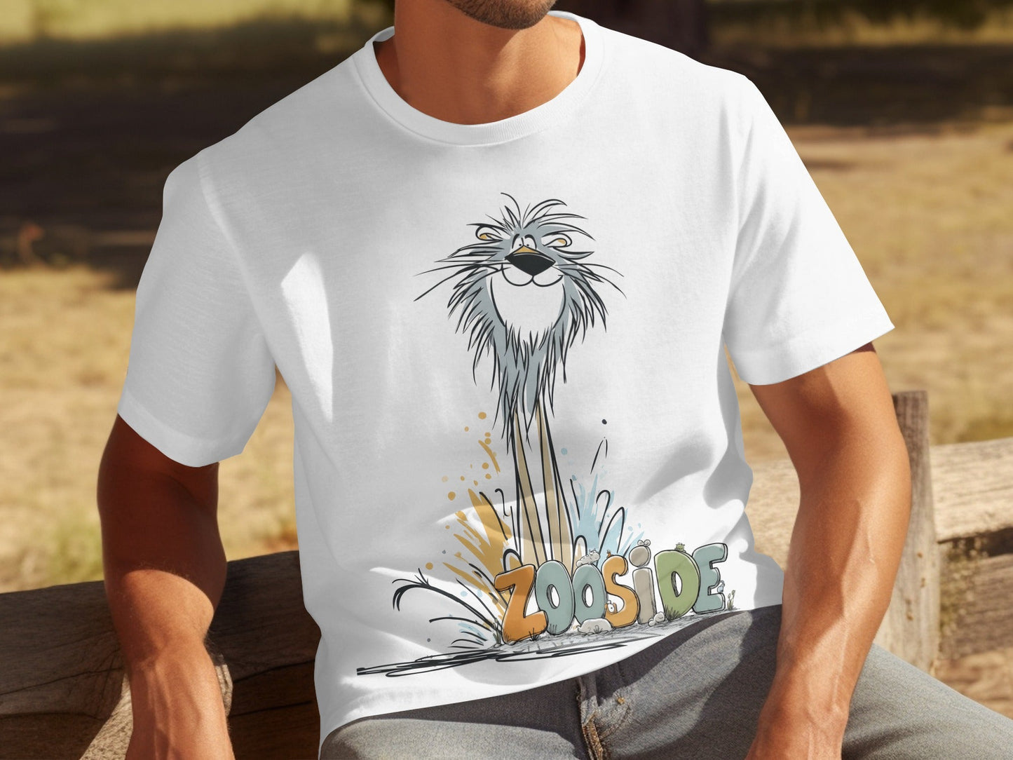 RMA APPAREL Zooside Lion Cartoon Design Unisex T-Shirt - Zooside White T-Shirts - RMA APPAREL - Roclla Media Apparel Store