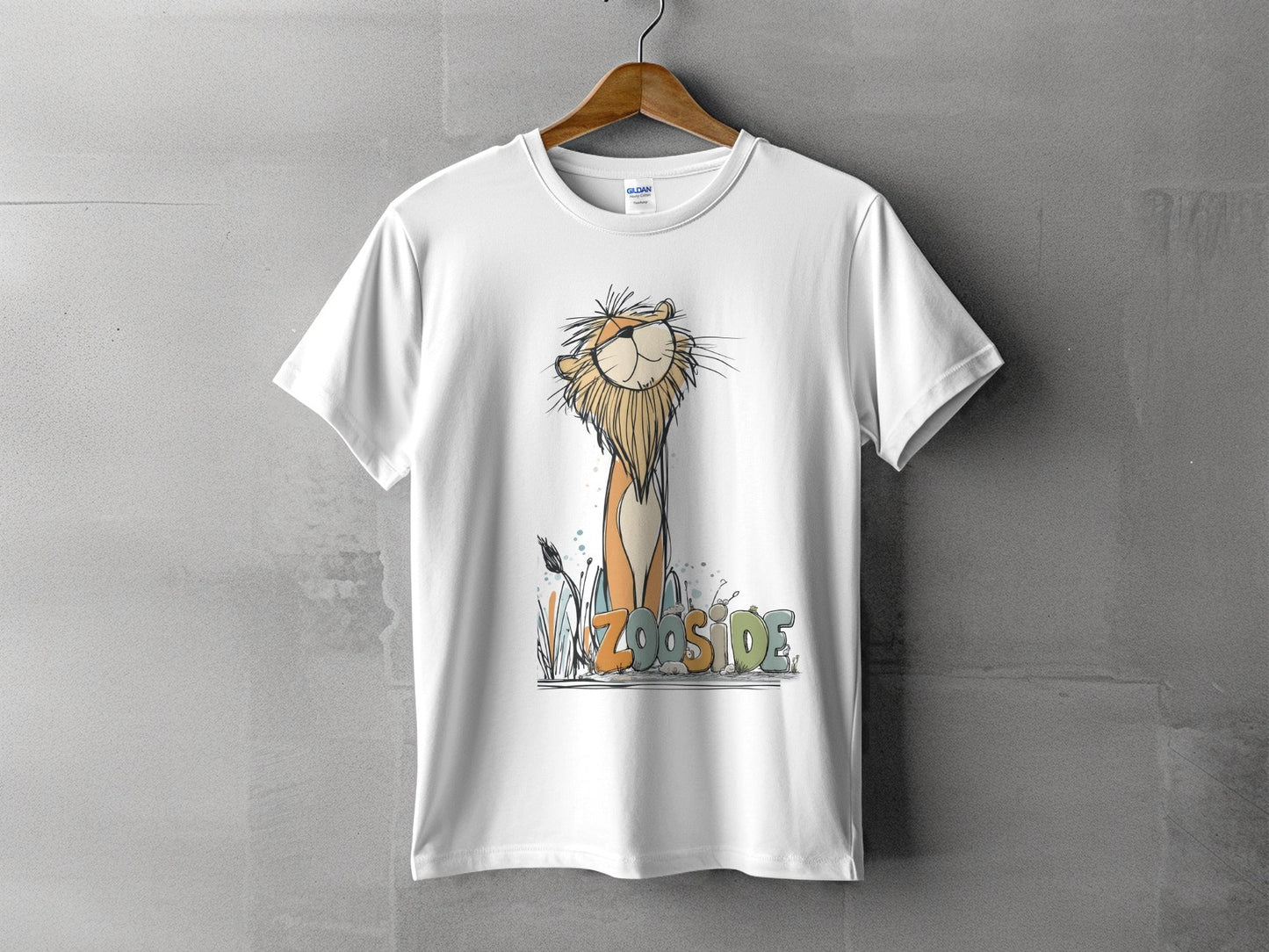 RMA APPAREL Zooside Lion Cute Wildlife Cartoon Sizes S - 5XL T-Shirt - Zooside White T-Shirts - RMA APPAREL - Roclla Media Apparel Store