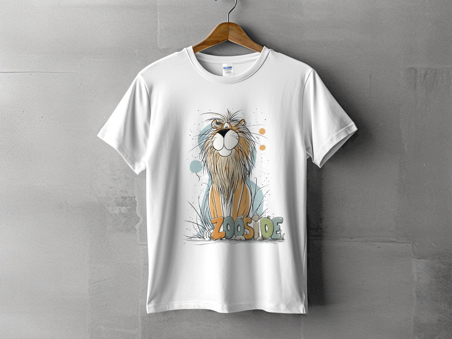 RMA APPAREL Zooside Lion Graphic Mens Womens Unisex T-Shirt - Zooside White T-Shirts - RMA APPAREL - Roclla Media Apparel Store