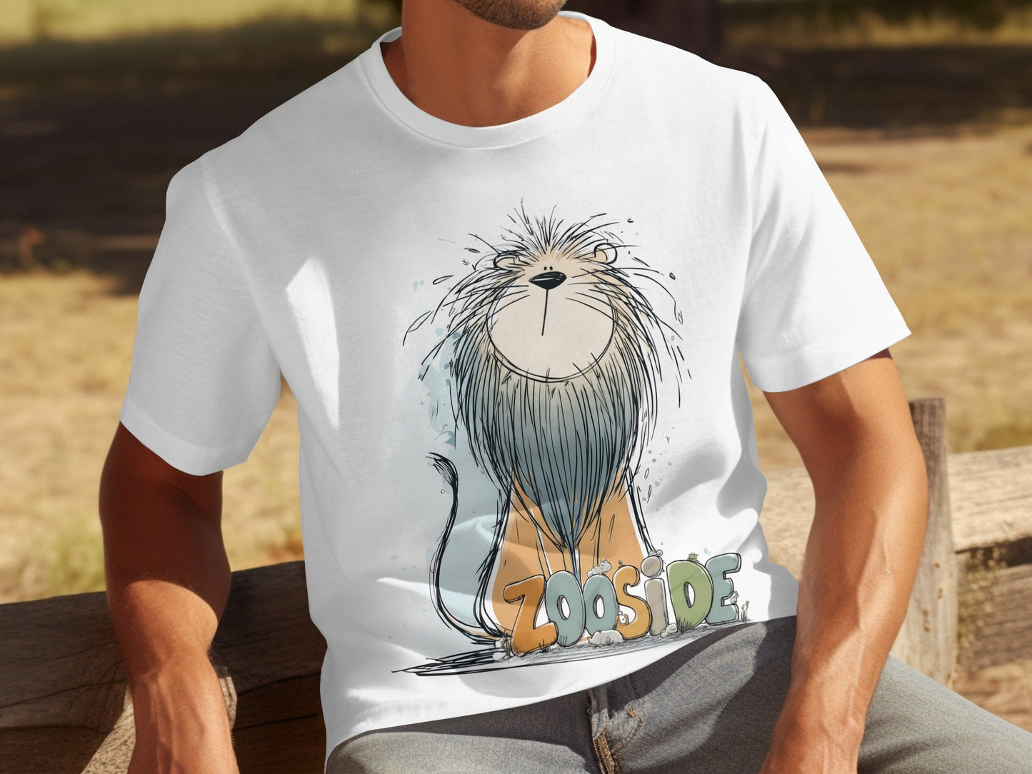 RMA APPAREL Zooside Lion Illustration Sizes S to 5XL T-Shirt - Zooside White T-Shirts - RMA APPAREL - Roclla Media Apparel Store