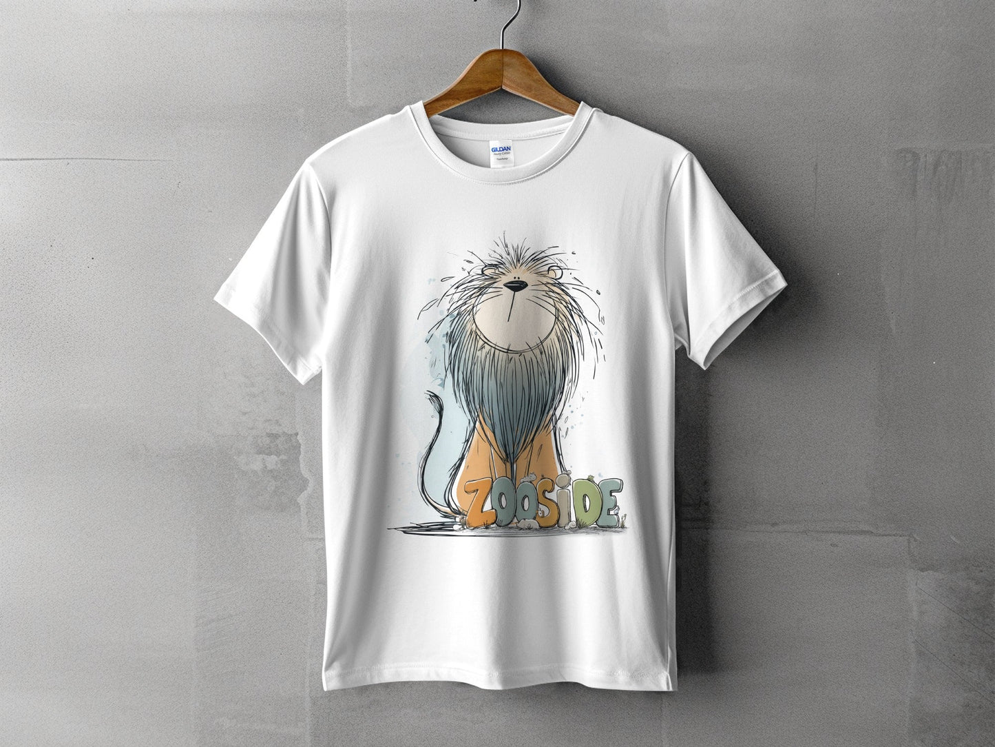RMA APPAREL Zooside Lion Illustration Sizes S to 5XL T-Shirt - Zooside White T-Shirts - RMA APPAREL - Roclla Media Apparel Store