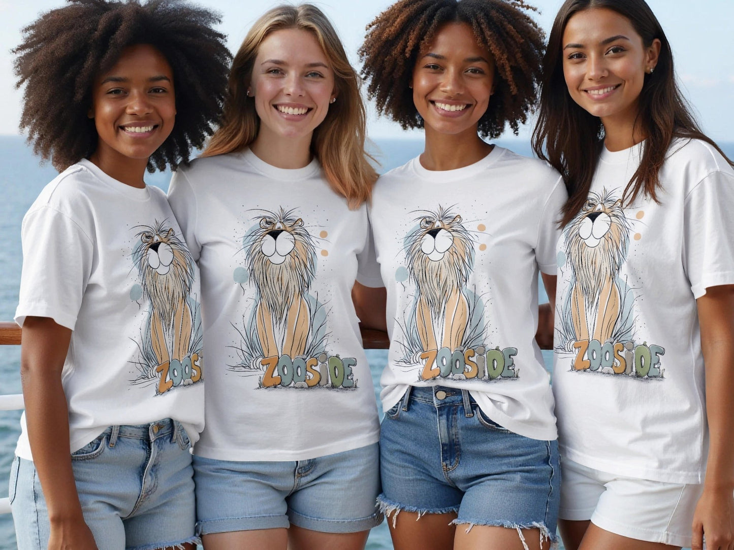 RMA APPAREL Zooside Lion Unisex T-Shirt Sizes S to 5XL T-Shirt - Zooside White T-Shirts - RMA APPAREL - Roclla Media Apparel Store