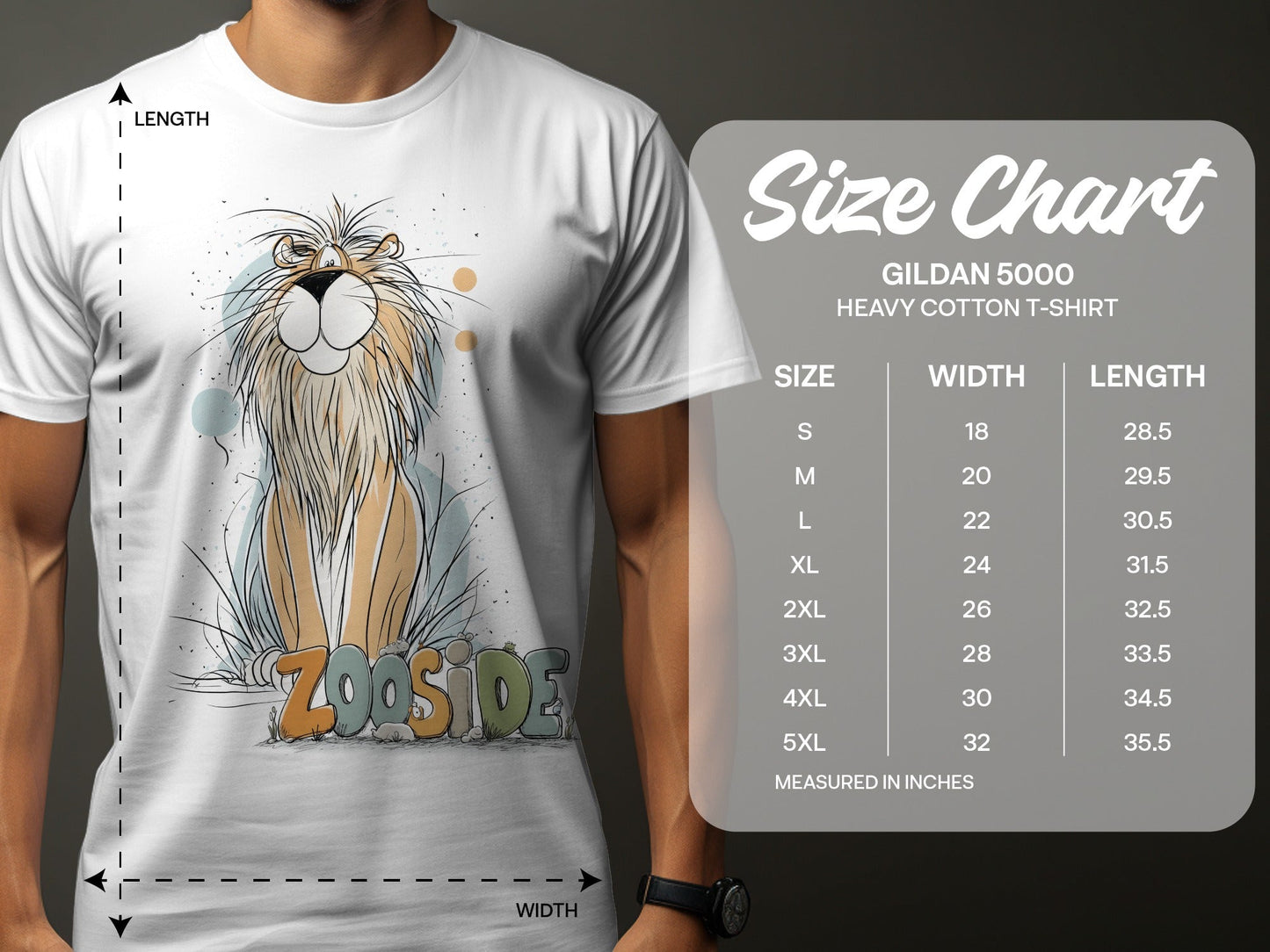 RMA APPAREL Zooside Lion Unisex T-Shirt Sizes S to 5XL T-Shirt - Zooside White T-Shirts - RMA APPAREL - Roclla Media Apparel Store