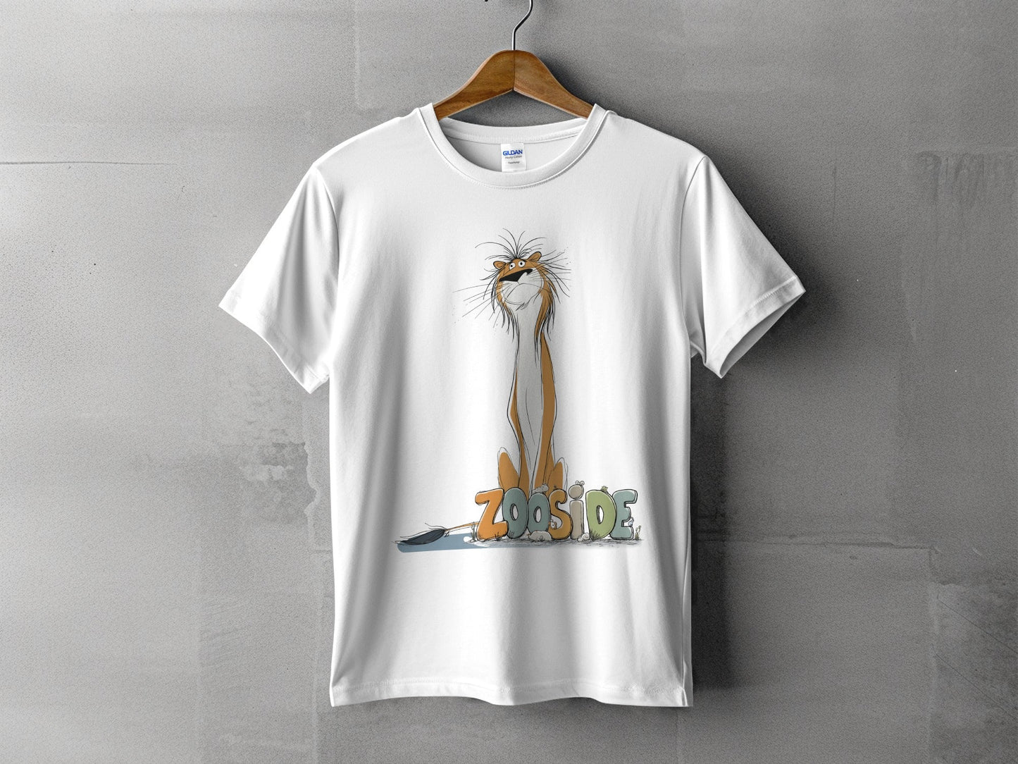 RMA APPAREL Zooside Lion Wildlife Funny Graphic Mens T-Shirt - Zooside White T-Shirts - RMA APPAREL - Roclla Media Apparel Store