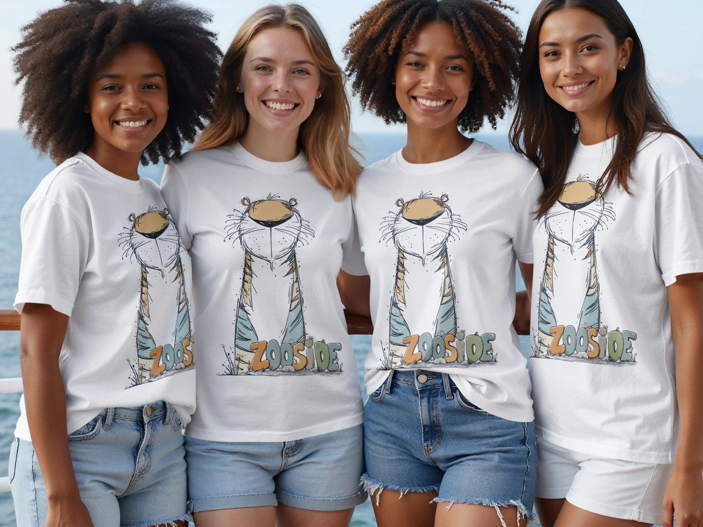 RMA APPAREL Zooside Tiger Wildlife Graphic Mens Sizes T-Shirt - Zooside White T-Shirts - RMA APPAREL - Roclla Media Apparel Store