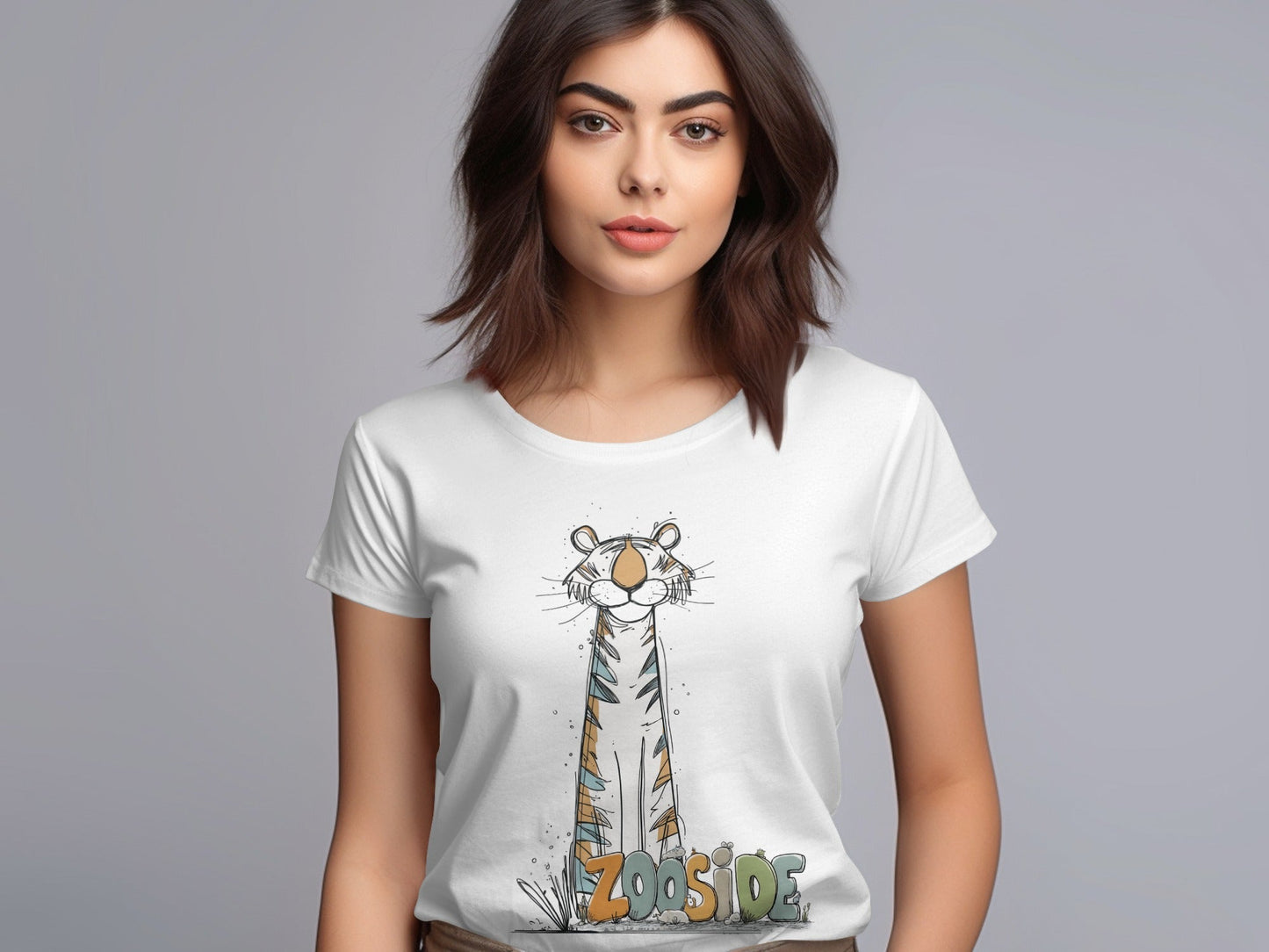 RMA APPAREL Zooside Tiger Wildlife Unisex T-Shirt Sizes S - 5XL T-Shirt - Zooside White T-Shirts - RMA APPAREL - Roclla Media Apparel Store