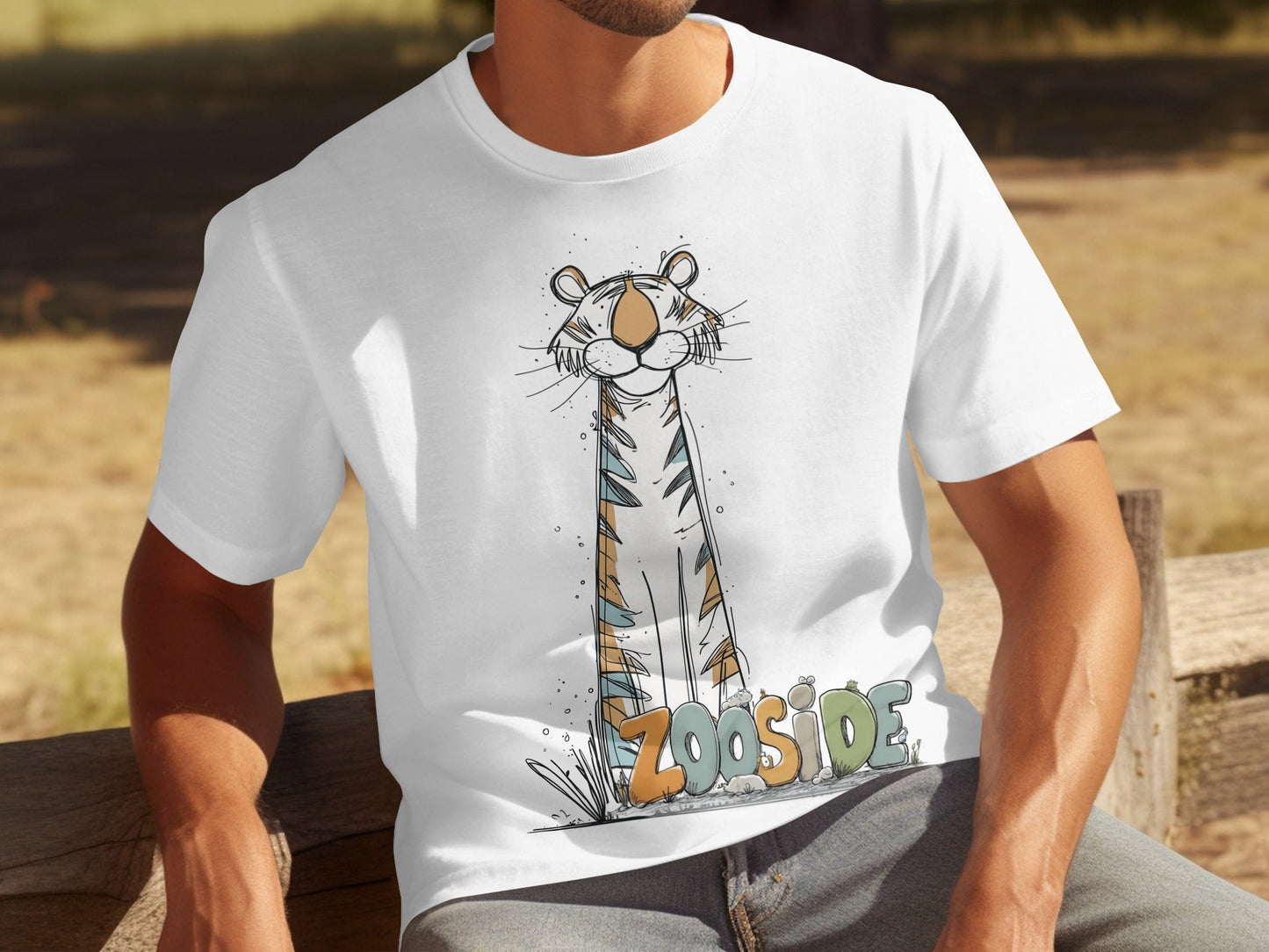 RMA APPAREL Zooside Tiger Wildlife Unisex T-Shirt Sizes S - 5XL T-Shirt - Zooside White T-Shirts - RMA APPAREL - Roclla Media Apparel Store
