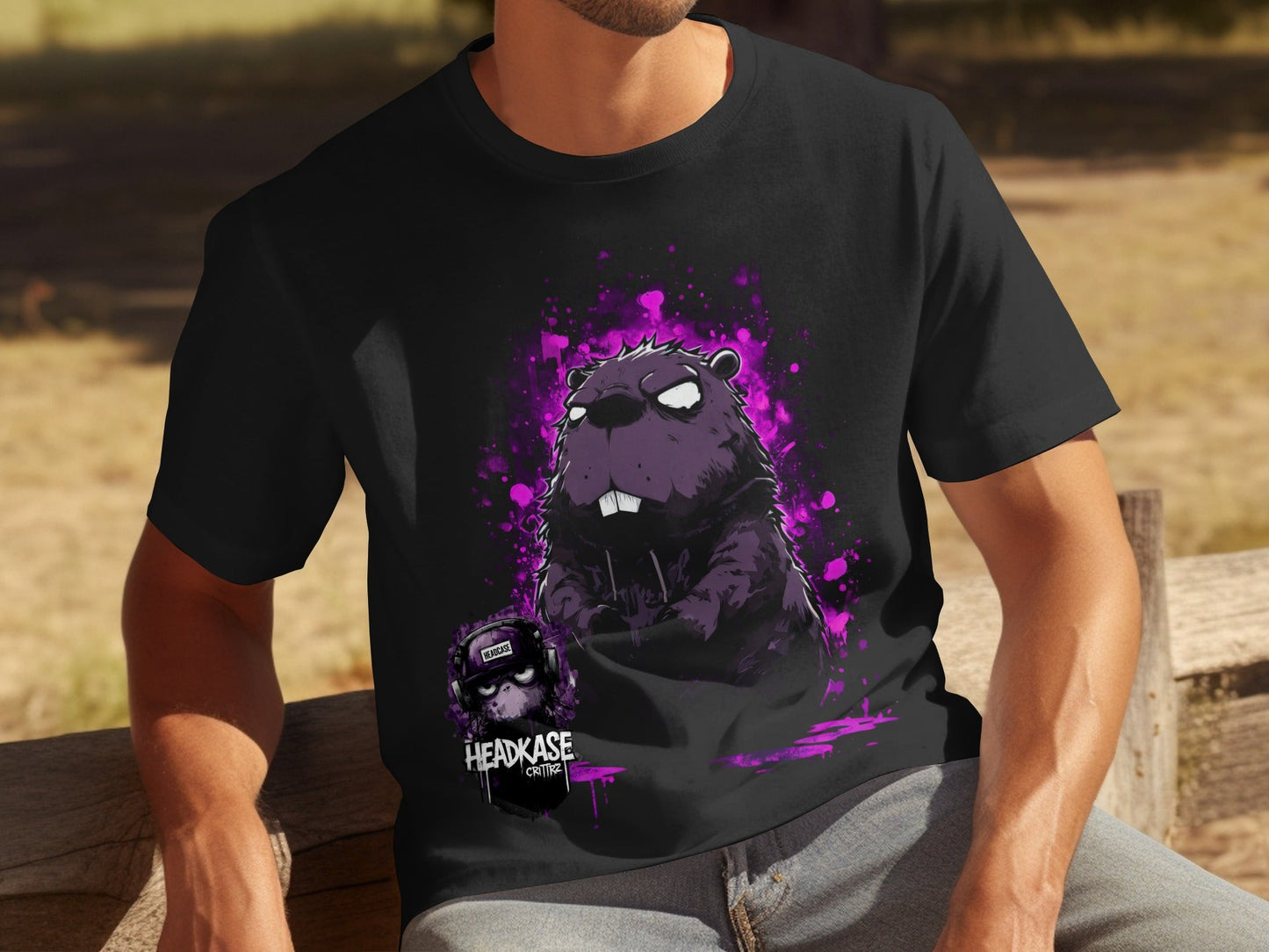 Street Art Cartoon Illustration Mens Sizes S to 5XL T-Shirt - Headcase Crittrz Black T-Shirt - RMA APPAREL - Roclla Media Apparel Store