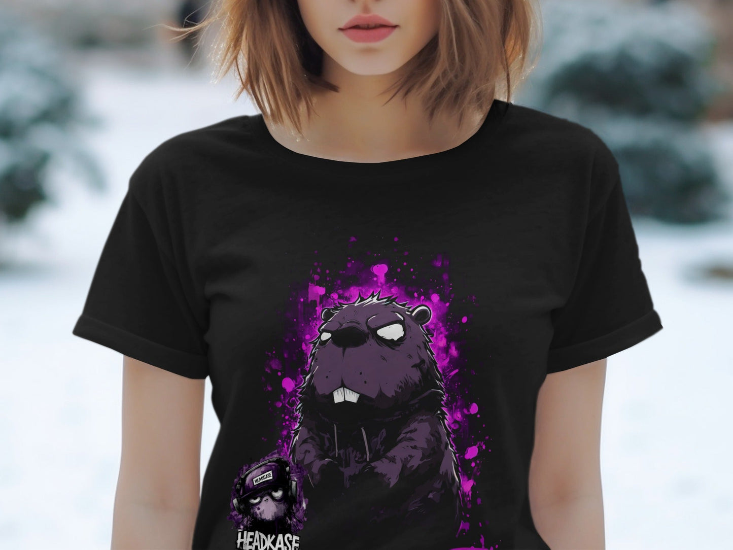 Street Art Cartoon Illustration Mens Sizes S to 5XL T-Shirt - Headcase Crittrz Black T-Shirt - RMA APPAREL - Roclla Media Apparel Store