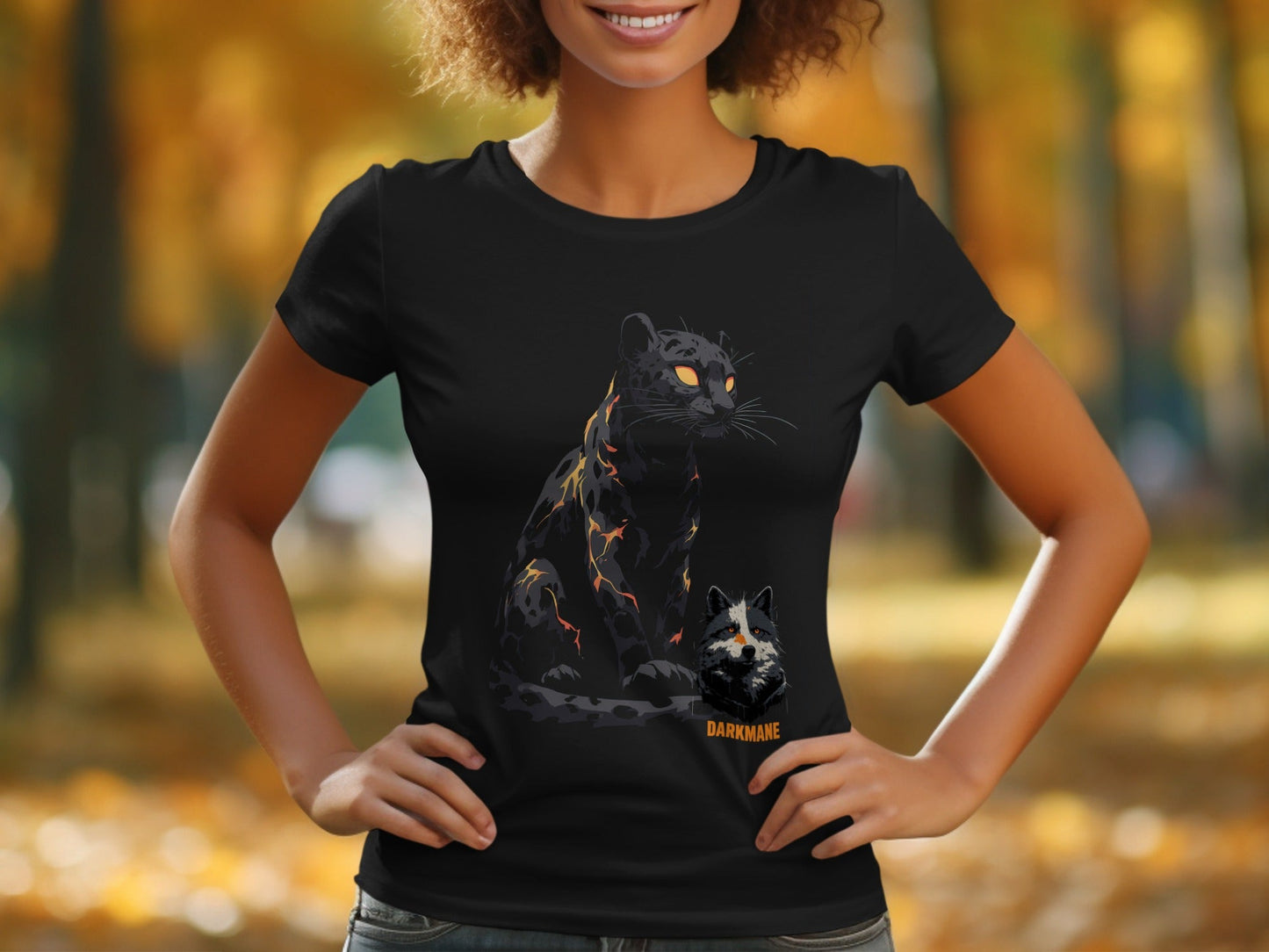 Street Art Darkmane Animals Sizes S 5XL Unisex T-Shirt - Darkmane Black T-Shirt - RMA APPAREL - Roclla Media Apparel Store