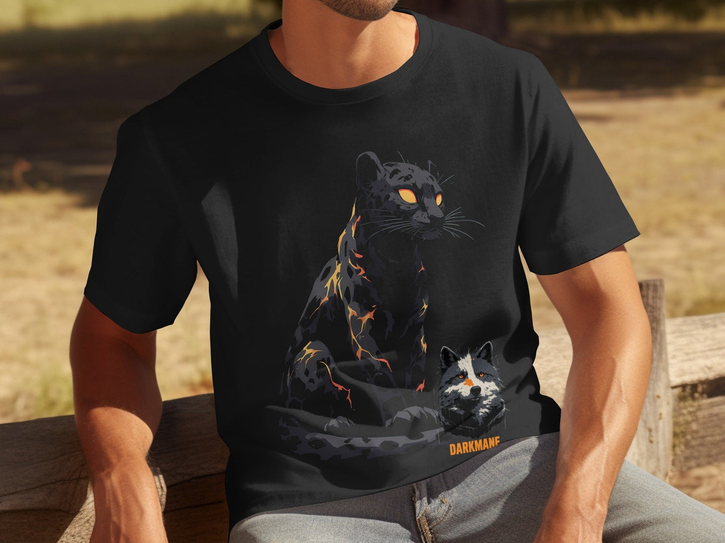 Street Art Darkmane Animals Sizes S 5XL Unisex T-Shirt - Darkmane Black T-Shirt - RMA APPAREL - Roclla Media Apparel Store