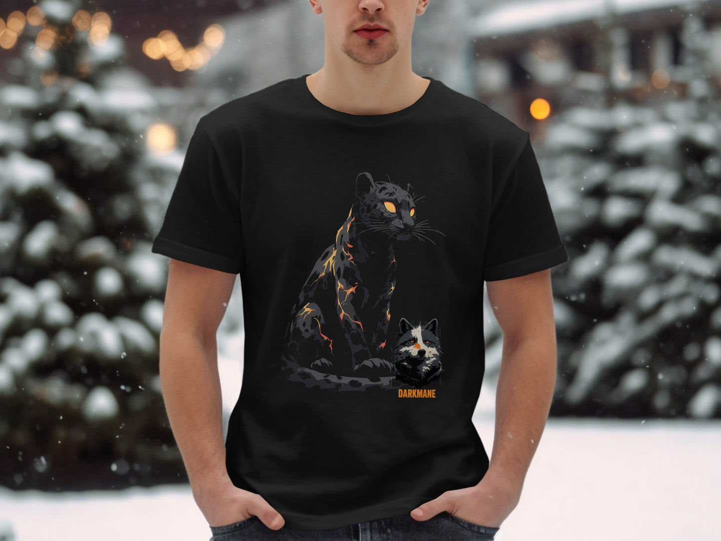 Street Art Darkmane Animals Sizes S 5XL Unisex T-Shirt - Darkmane Black T-Shirt - RMA APPAREL - Roclla Media Apparel Store