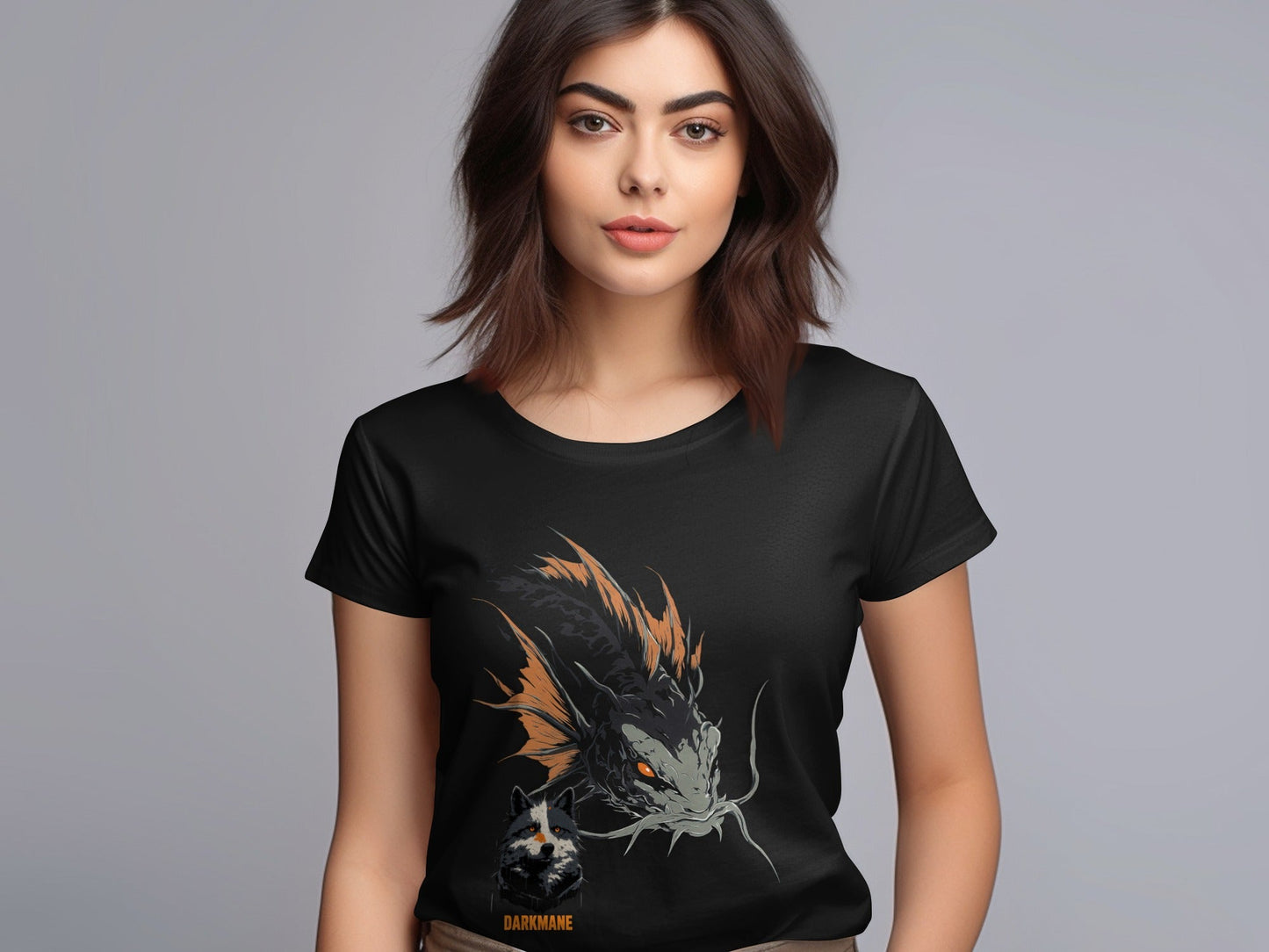 Street Art Darkmane Wildlife Fish Graphic Unisex T-Shirt Sizes S - 5XL - Darkmane Black T-Shirt - RMA APPAREL - Roclla Media Apparel Store