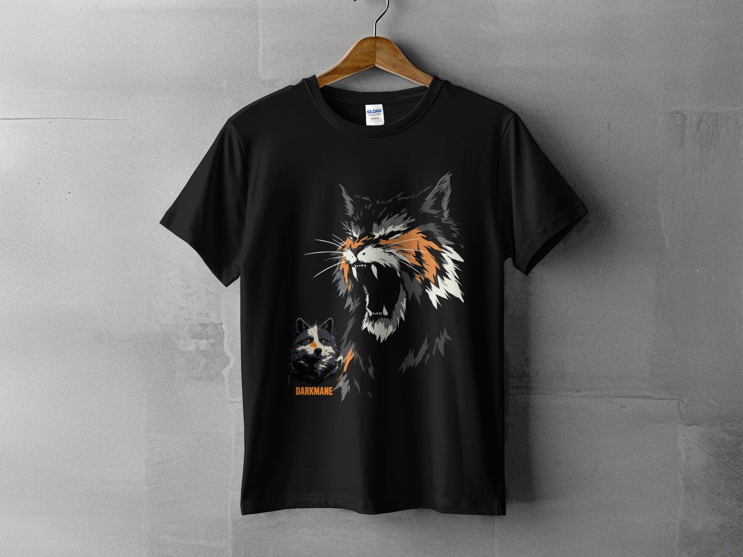 Street Art Darkmane Wildlife Graphic Unisex T-Shirt Sizes S - 5XL - Darkmane Black T-Shirt - RMA APPAREL - Roclla Media Apparel Store