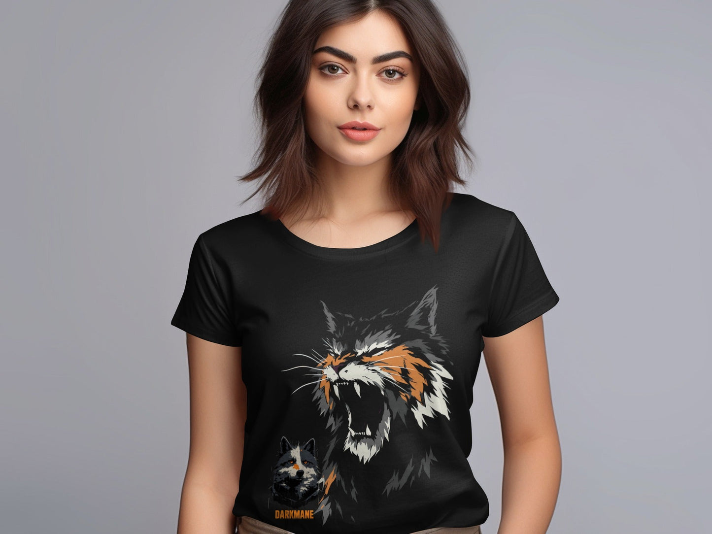 Street Art Darkmane Wildlife Graphic Unisex T-Shirt Sizes S - 5XL - Darkmane Black T-Shirt - RMA APPAREL - Roclla Media Apparel Store