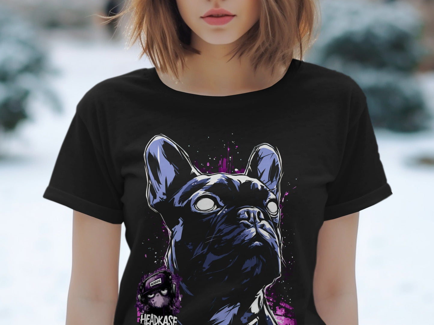 Street Art Dog Urban Style Sizes S 5XL Unisex T-Shirt - Headcase Crittrz Black T-Shirt - RMA APPAREL - Roclla Media Apparel Store