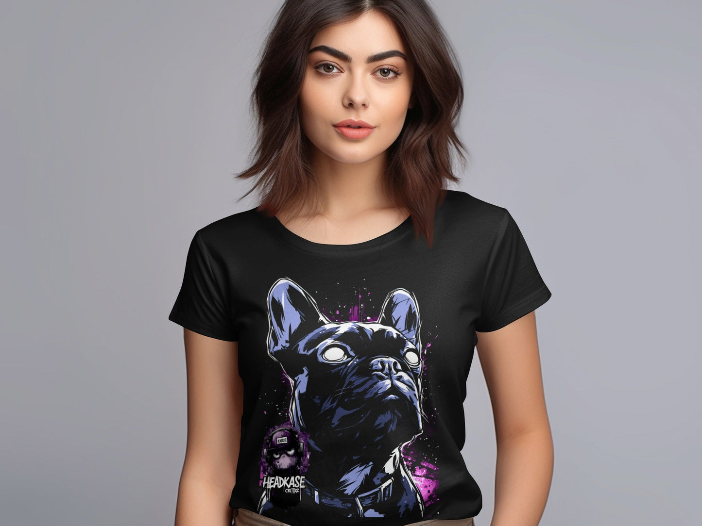 Street Art Dog Urban Style Sizes S 5XL Unisex T-Shirt - Headcase Crittrz Black T-Shirt - RMA APPAREL - Roclla Media Apparel Store