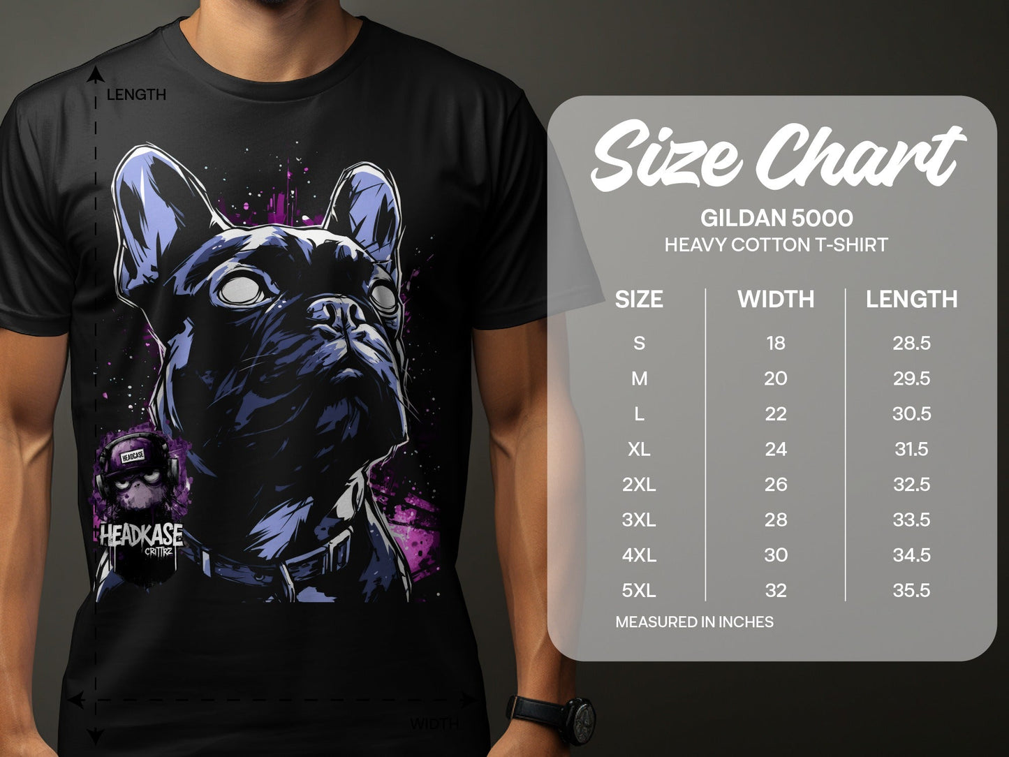 Street Art Dog Urban Style Sizes S 5XL Unisex T-Shirt - Headcase Crittrz Black T-Shirt - RMA APPAREL - Roclla Media Apparel Store