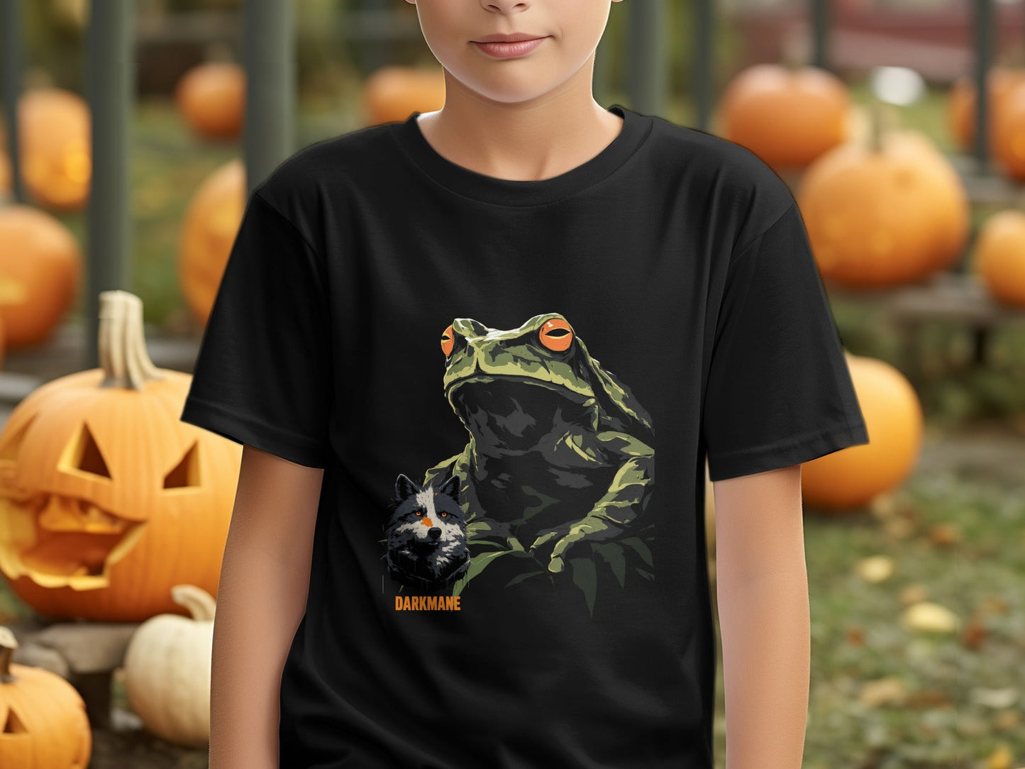 Street Art Frog and Wildlife Sizes S to 5XL Unisex T-Shirt - Darkmane Black T-Shirt - RMA APPAREL - Roclla Media Apparel Store