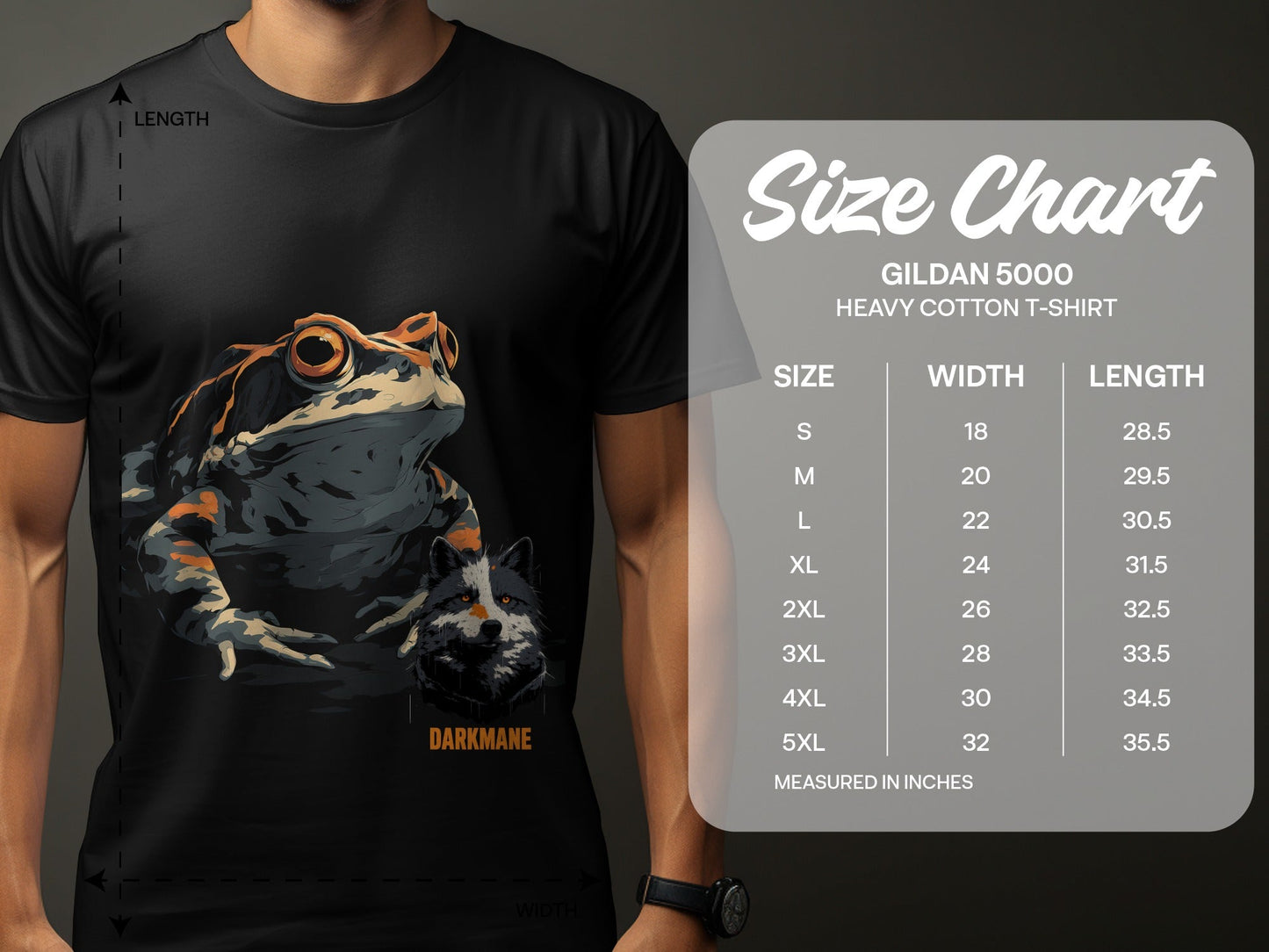 Street Art Frog Wildlife Design Mens Womens Unisex T-Shirt - Darkmane Black T-Shirt - RMA APPAREL - Roclla Media Apparel Store