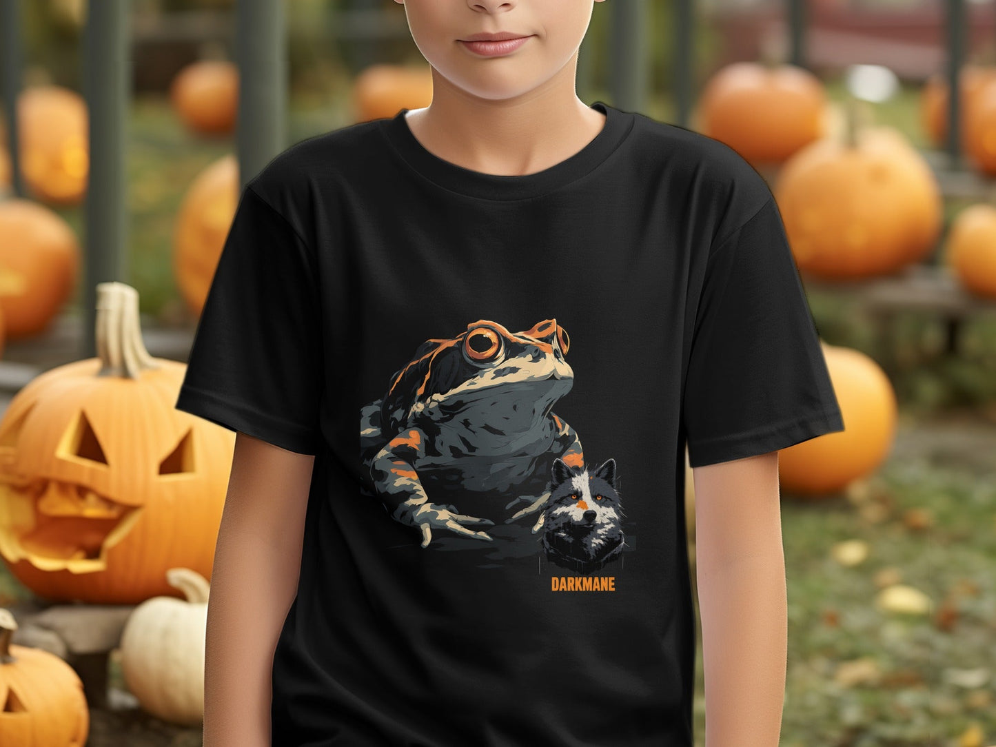 Street Art Frog Wildlife Design Mens Womens Unisex T-Shirt - Darkmane Black T-Shirt - RMA APPAREL - Roclla Media Apparel Store
