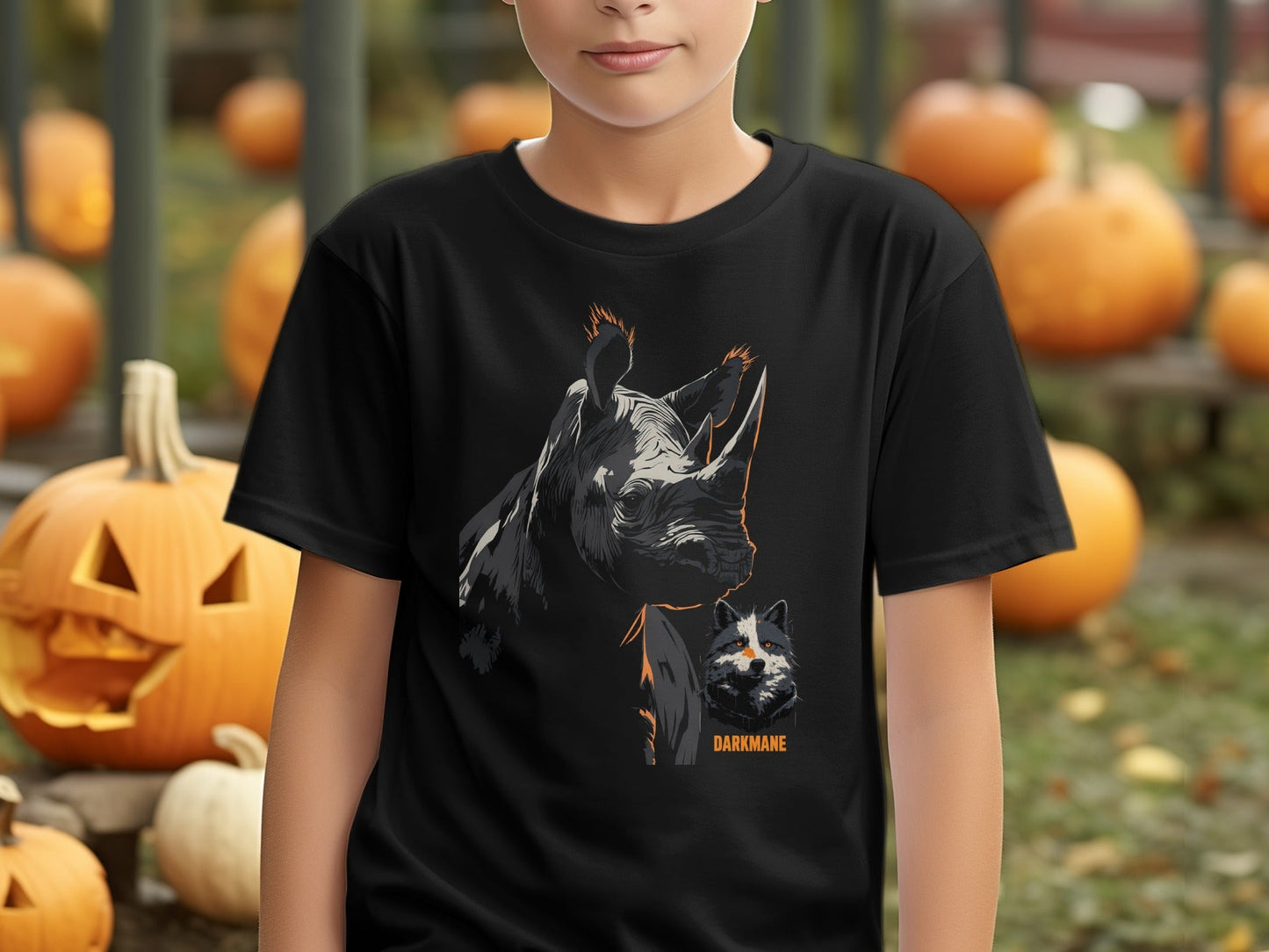 Street Art Rhino And Wildlife Sizes S to 5XL Unisex T-Shirt - Darkmane Black T-Shirt - RMA APPAREL - Roclla Media Apparel Store