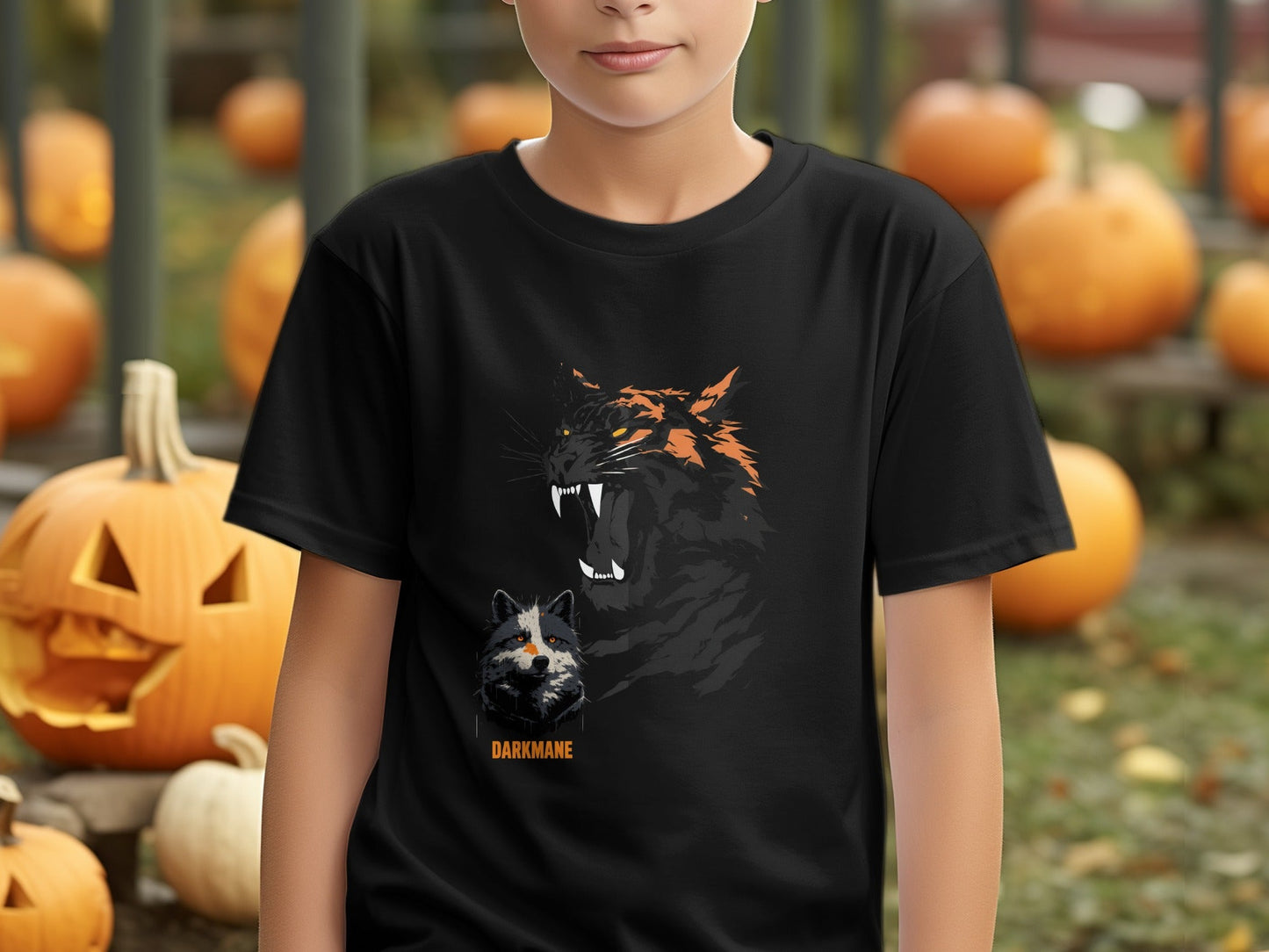 Street Art Tiger Wildlife Unisex T-Shirt Sizes S to 5XL - Darkmane Black T-Shirt - RMA APPAREL - Roclla Media Apparel Store