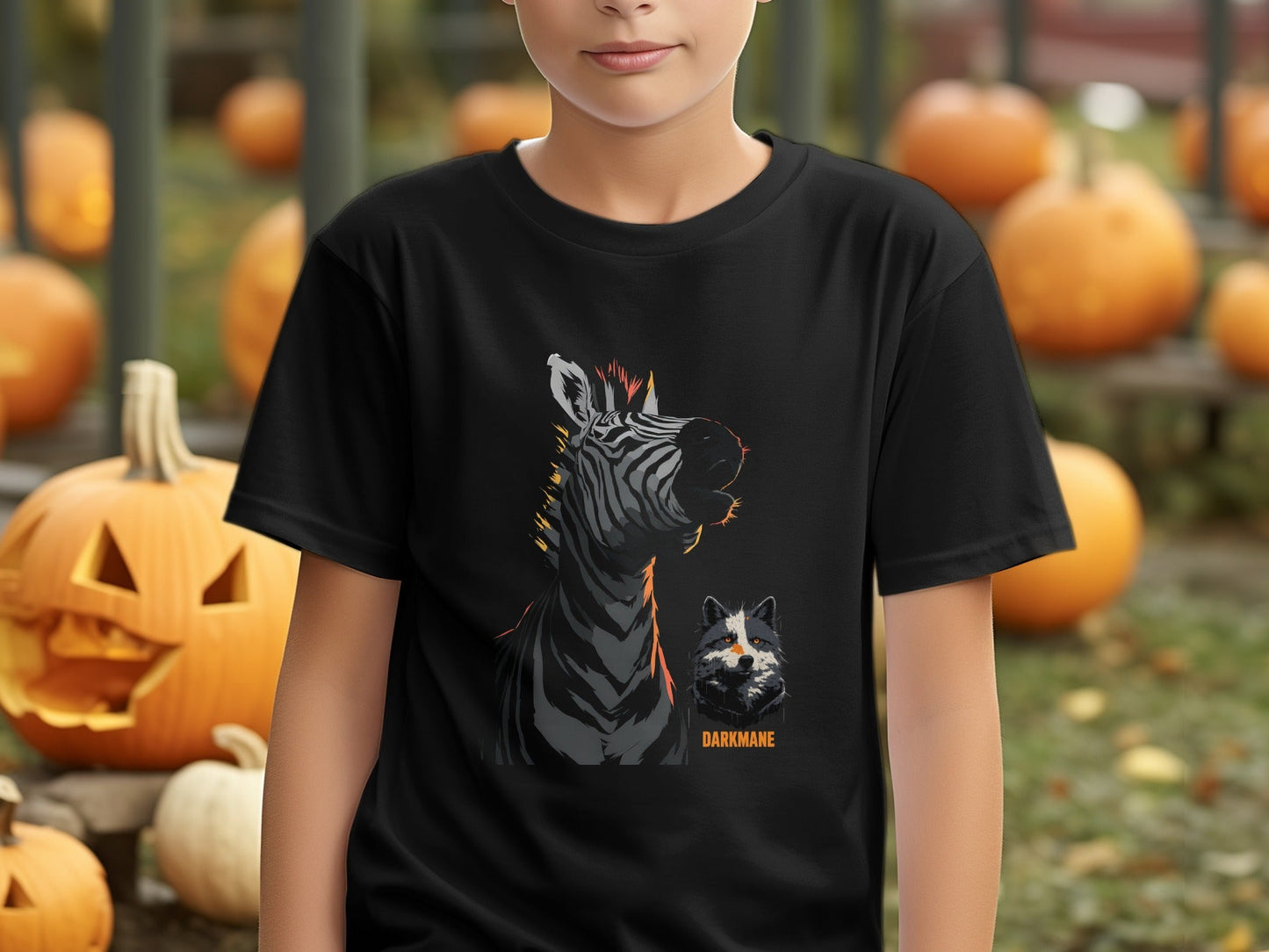 Street Art Zebra and Wildlife Design Mens Womens Unisex T-Shirt - Darkmane Black T-Shirt - RMA APPAREL - Roclla Media Apparel Store