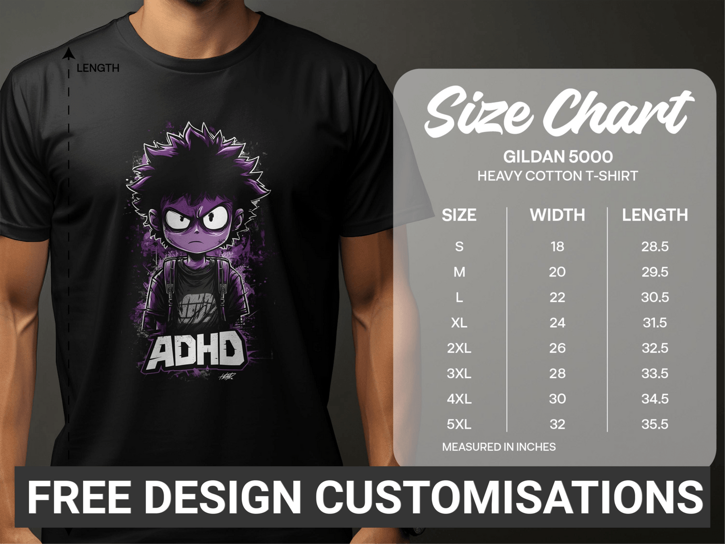 Urban Art Anime Style Graphic Mens Womens Unisex T-Shirt - ADHA Black T-Shirt - RMA APPAREL - Roclla Media Apparel Store