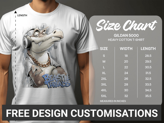 RMA APPAREL Alligator T-Shirt, Cool Croc Tee S to 5XL, Trendy Animal Shirt - Beastie Threads White T-Shirt - RMA APPAREL - Roclla Media Apparel Store