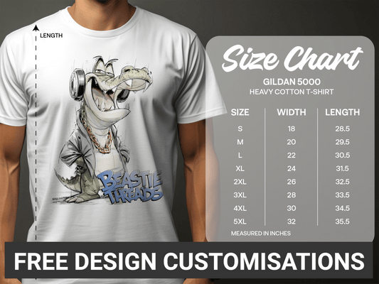 RMA APPAREL Alligator T-Shirt, Sizes S to 5XL, Crocodile Unisex Tee - Beastie Threads White T-Shirt - RMA APPAREL - Roclla Media Apparel Store