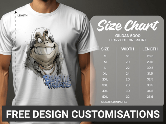 RMA APPAREL Animal T-Shirt, Toad with Headphones, Sizes S to 5XL - Beastie Threads White T-Shirt - RMA APPAREL - Roclla Media Apparel Store