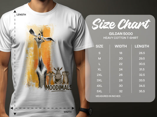 RMA APPAREL Animals T-Shirt, S - 5XL, Wildlife Tees, Zoo Animal Lover Gift - Moodimals Unisex T-Shirt - RMA APPAREL - Roclla Media Apparel Store