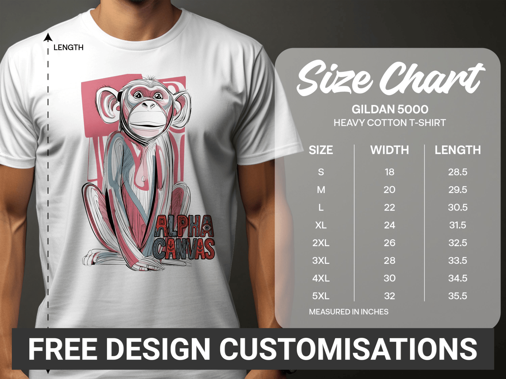 RMA APPAREL Artistic Monkey Print Mens Womens Unisex T-Shirt - DFTW - White T-Shirt - RMA APPAREL - Roclla Media Apparel Store