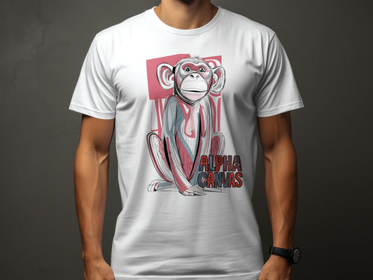 RMA APPAREL Artistic Monkey Print Mens Womens Unisex T-Shirt - DFTW - White T-Shirt - RMA APPAREL - Roclla Media Apparel Store