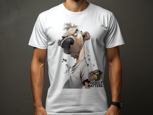 RMA APPAREL Bear T-Shirt S - 5XL, Cartoon Animal Tee, Unisex Shirt - Mischief Matters White T-shirt - RMA APPAREL - Roclla Media Apparel Store
