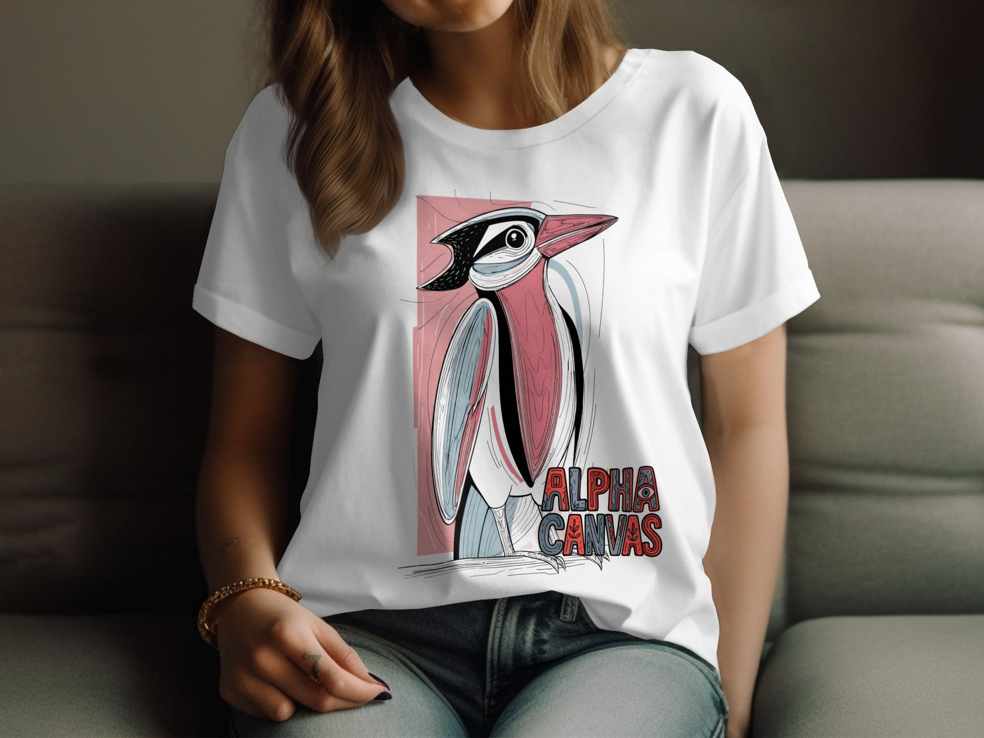 RMA APPAREL Bird Wildlife Illustration Graphic Unisex T-Shirt - DFTW - White T-Shirt - RMA APPAREL - Roclla Media Apparel Store